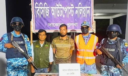 সুন্দরবনে হরিণের মাংসসহ শিকারি আটক