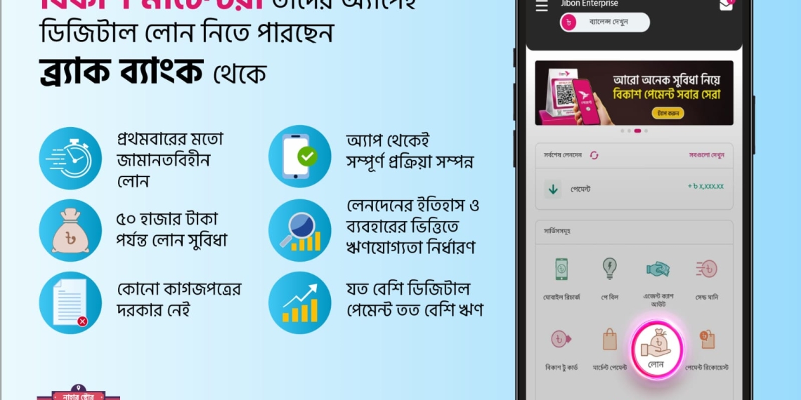 বিকাশ মার্চেন্টদের জামানতবিহীন ঋণ দিচ্ছে ব্র্যাক ব্যাংক