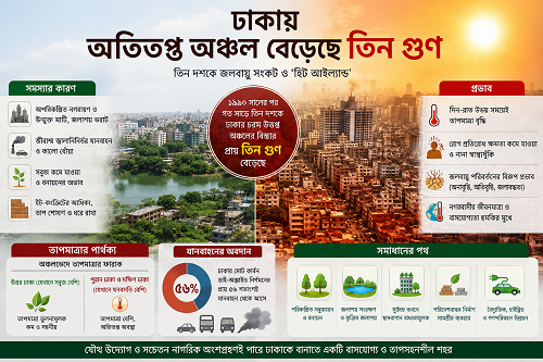 ঢাকায় অতিতপ্ত অঞ্চল বেড়েছে তিন গুণ